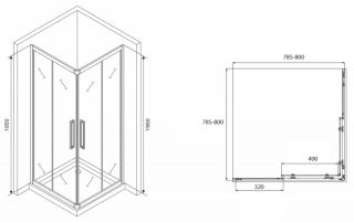 Душевой уголок ABBER Schwarzer Diamant 80x80см AG02080BH
